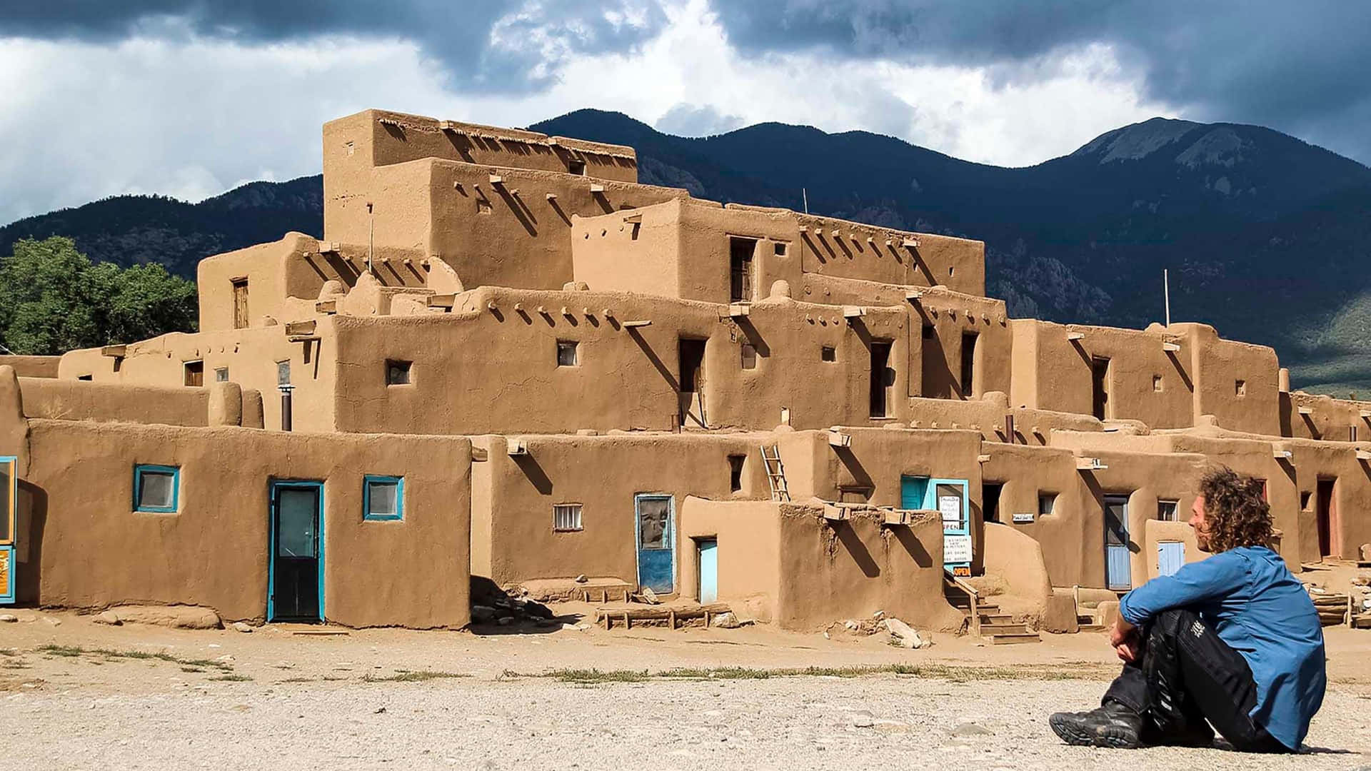 Observing Taos Pueblo Background