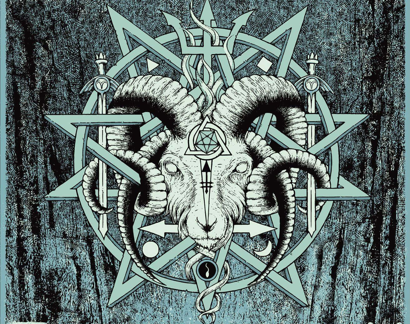 Occult Ram Symbolism Artwork Background