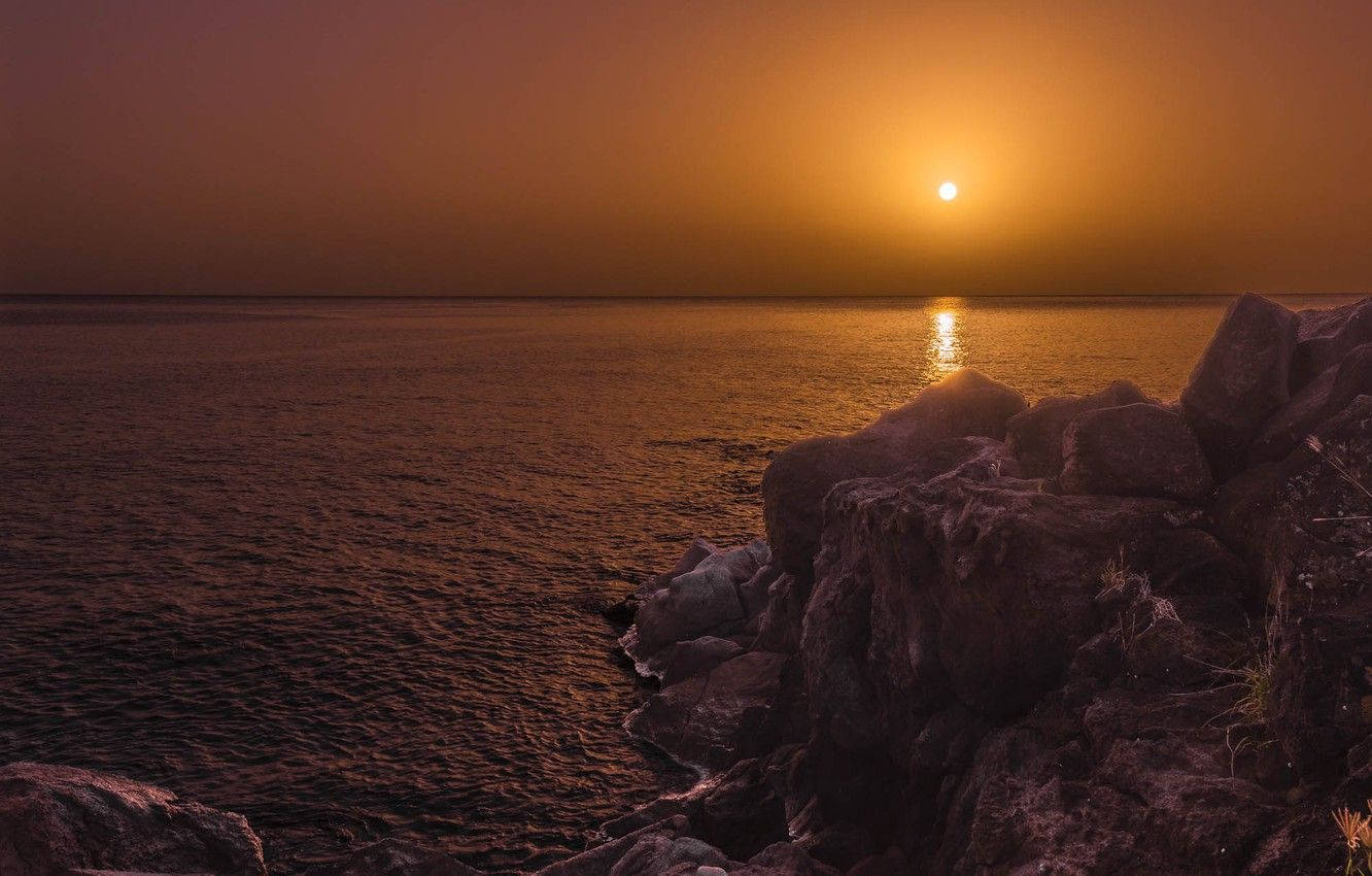 Ocean And Sunset In Congo Background