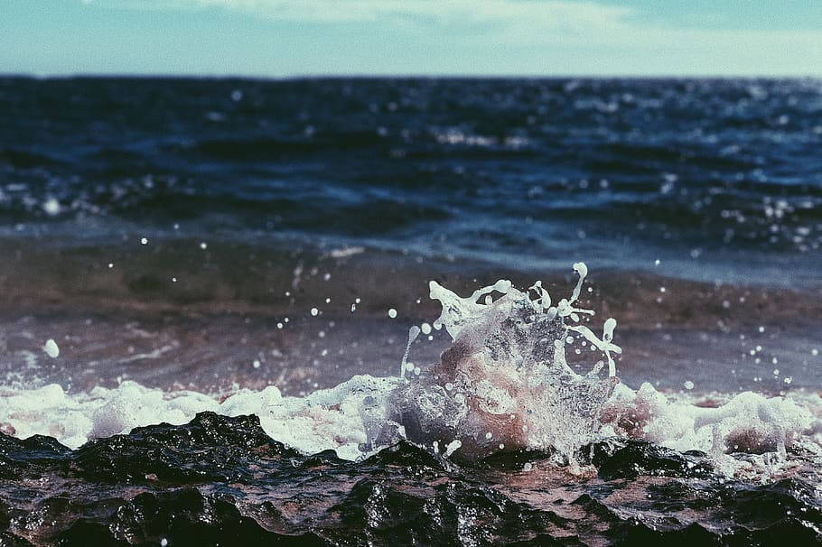 Ocean Beach Waves Tonal Contrast Background