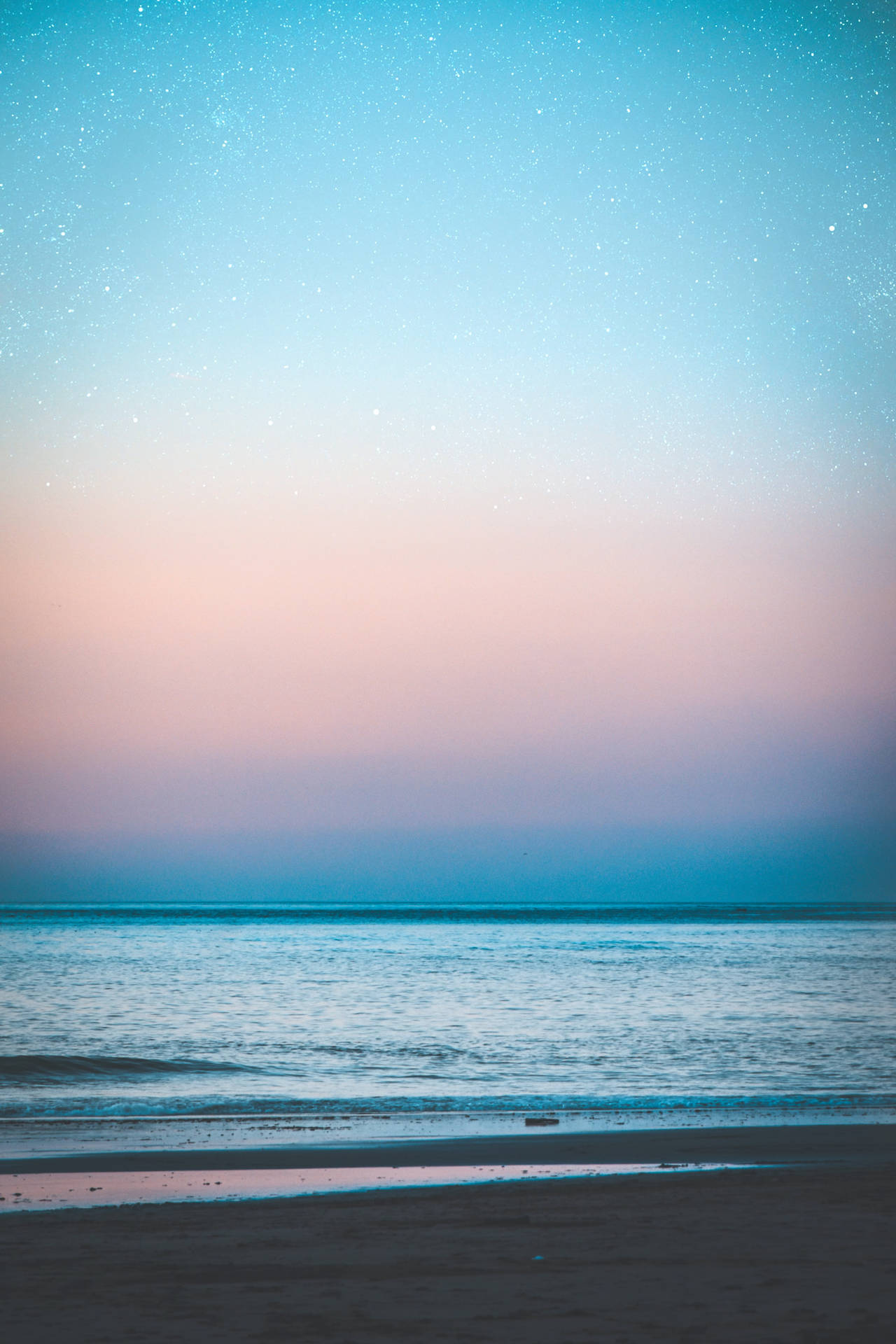 Ocean Blue Waters And Starry Sky Background