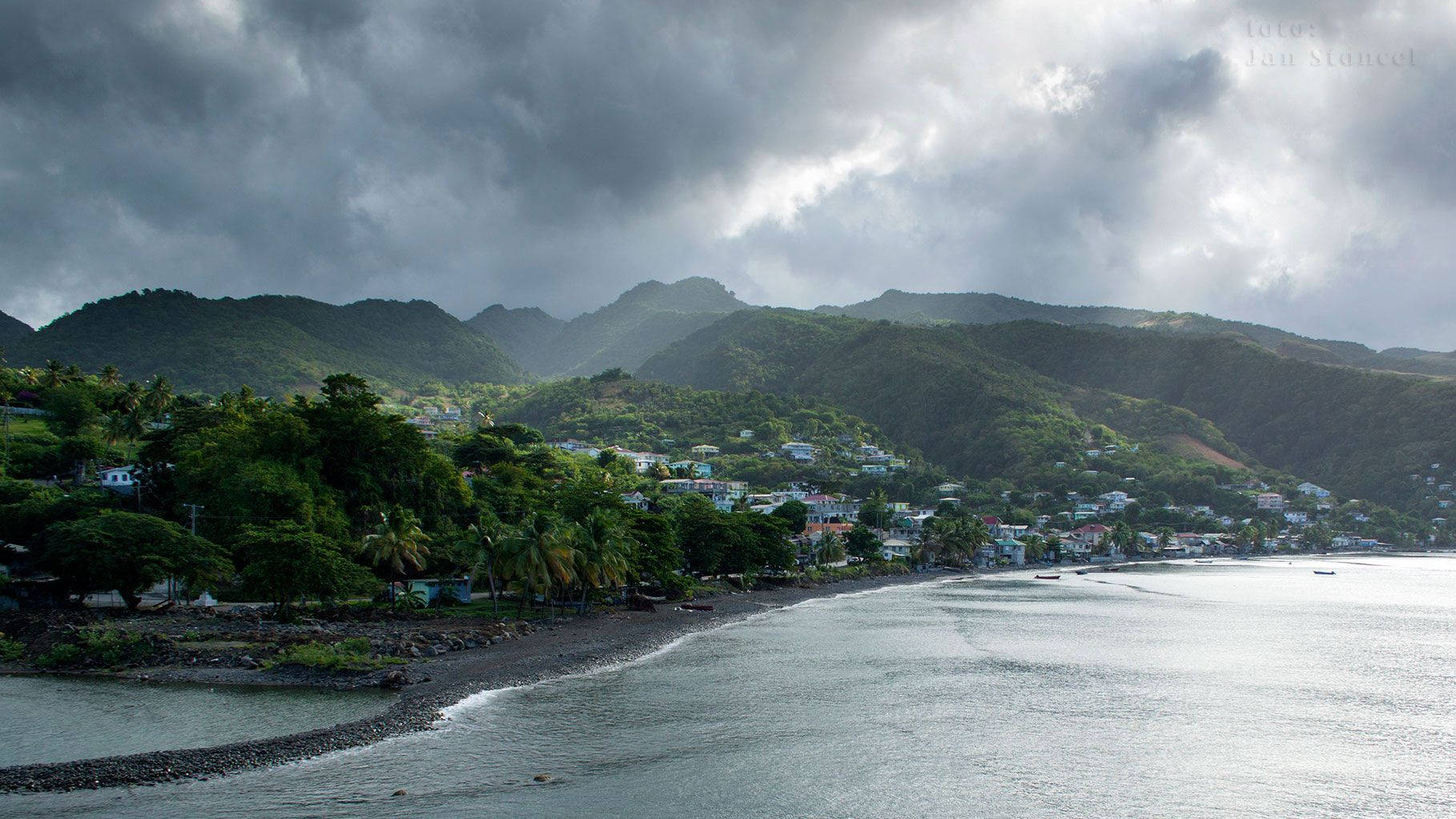 Ocean Front Houses In Dominica Background