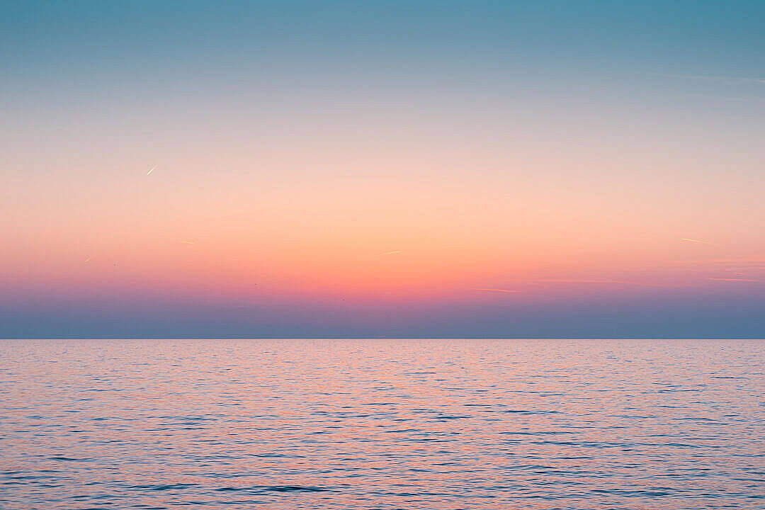 Ocean Meeting The Horizon Sunrise Nature Background