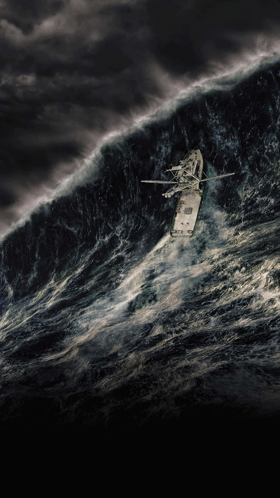 Ocean Storm Strong Waves Background