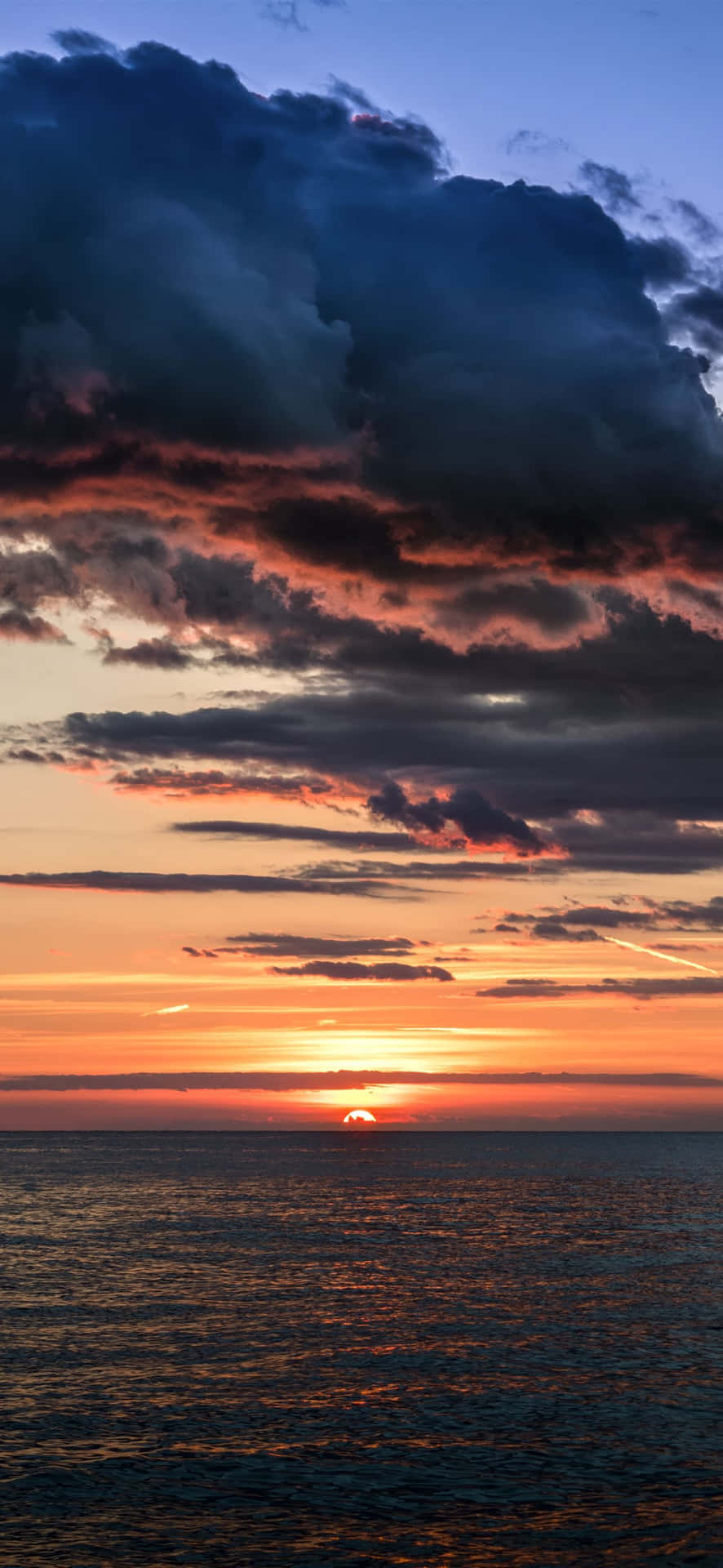 Ocean Sunset Cloud Background