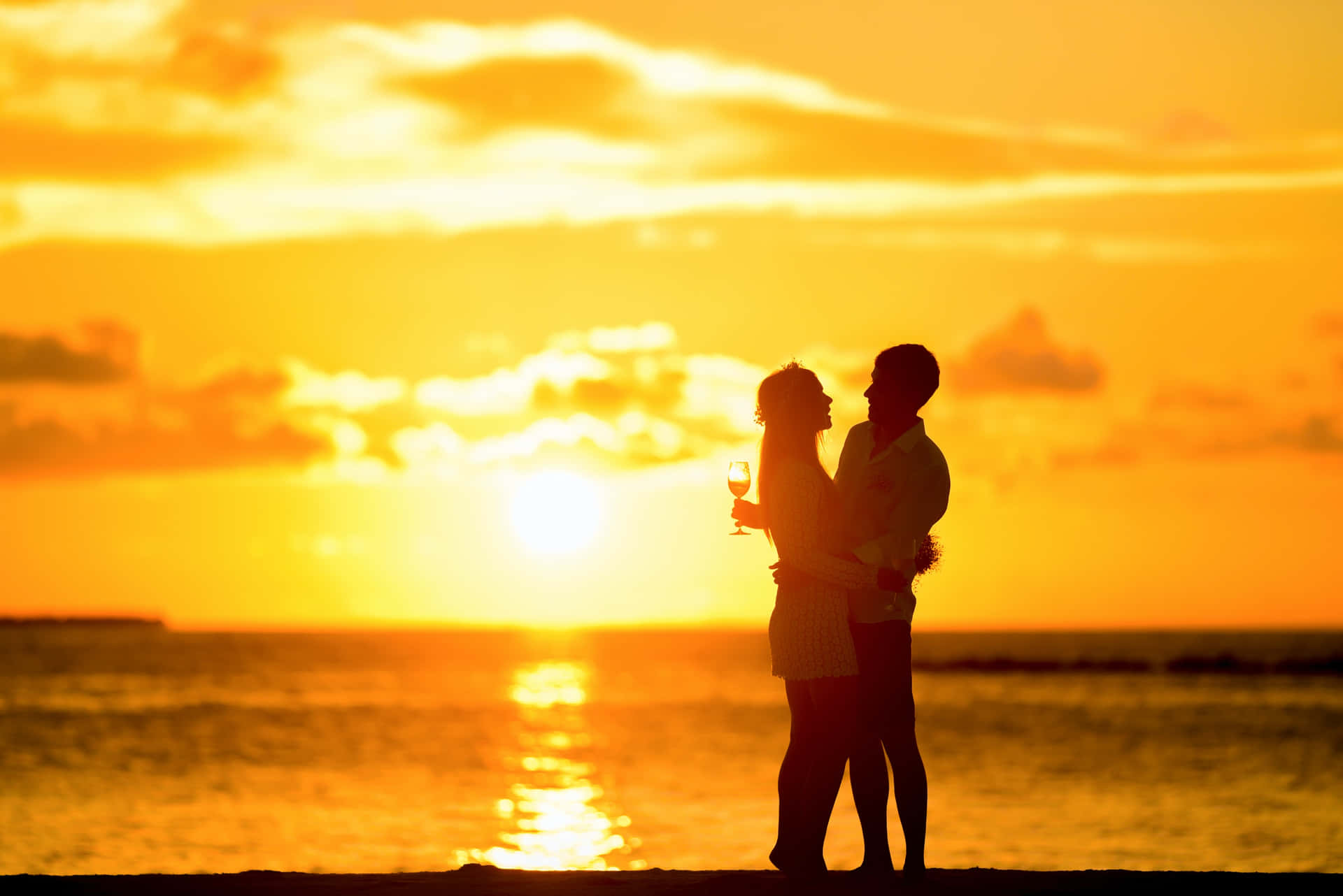 Ocean Sunset Couple