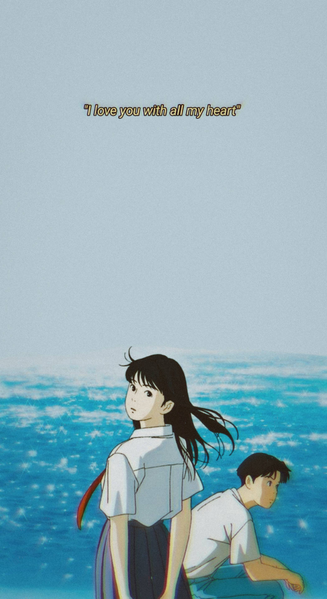 Ocean Waves Anime Aesthetics Background