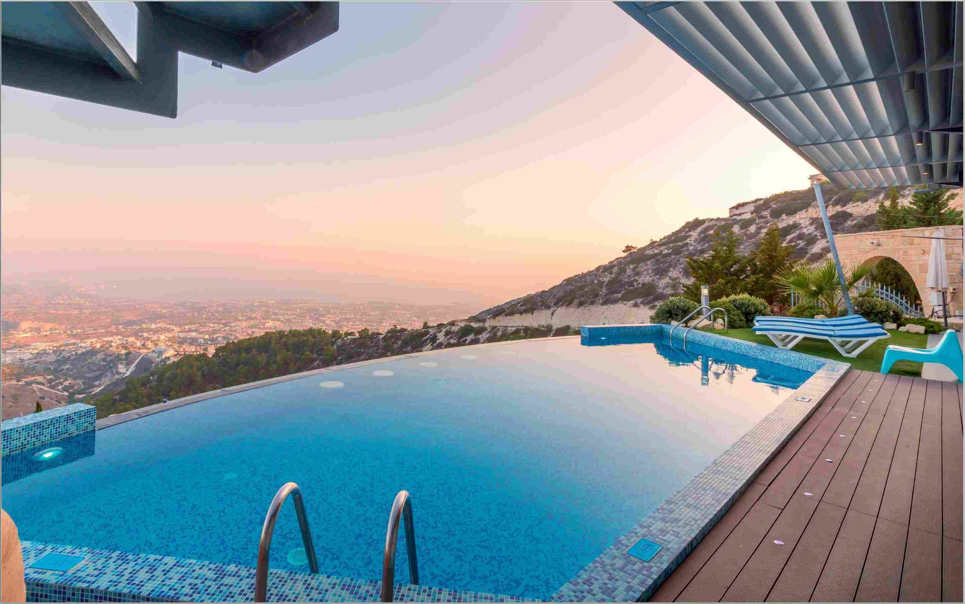 Oceania Villa Infinity Pool Cyprus Background