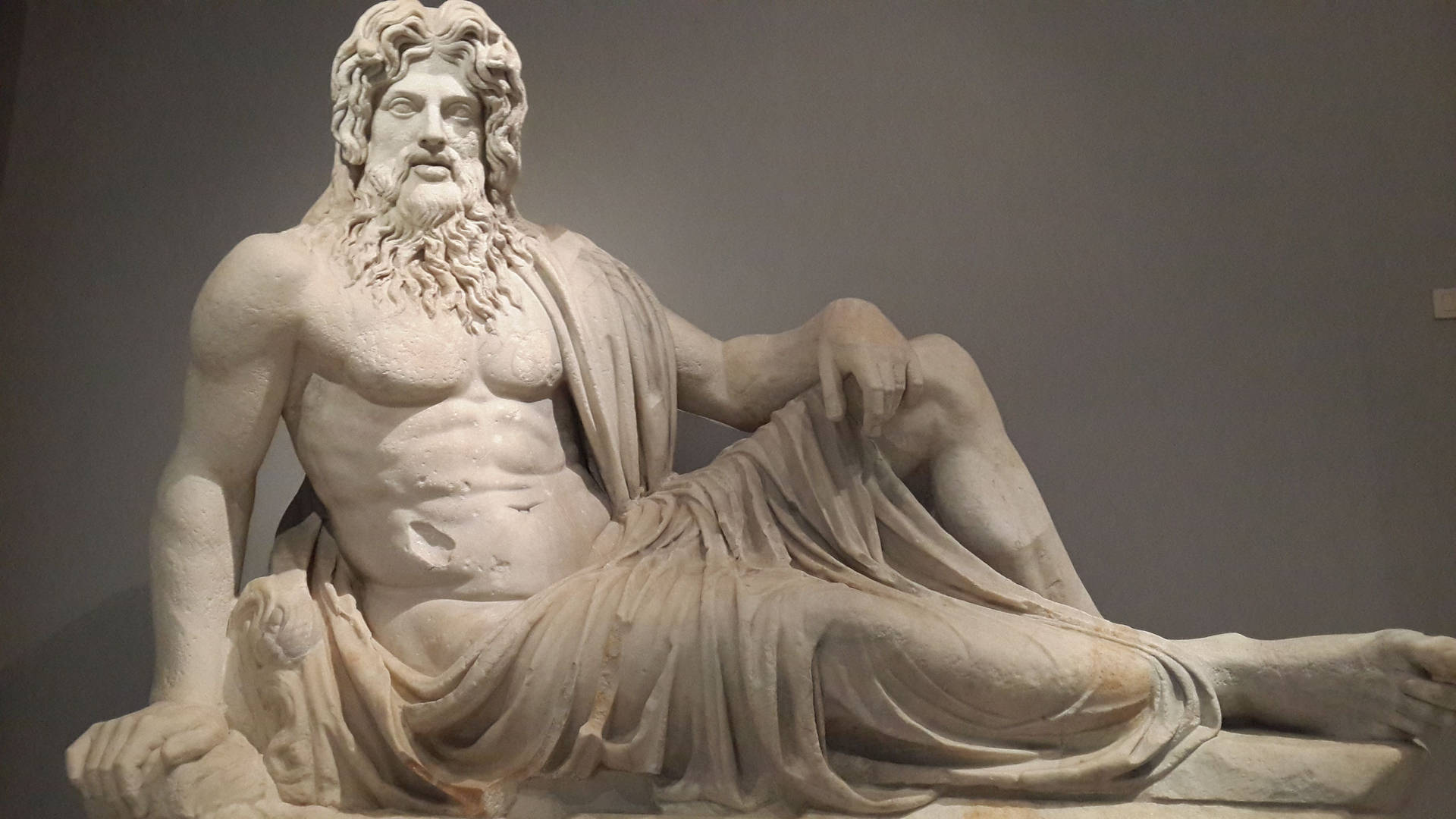 Oceanus Greek Statue Background