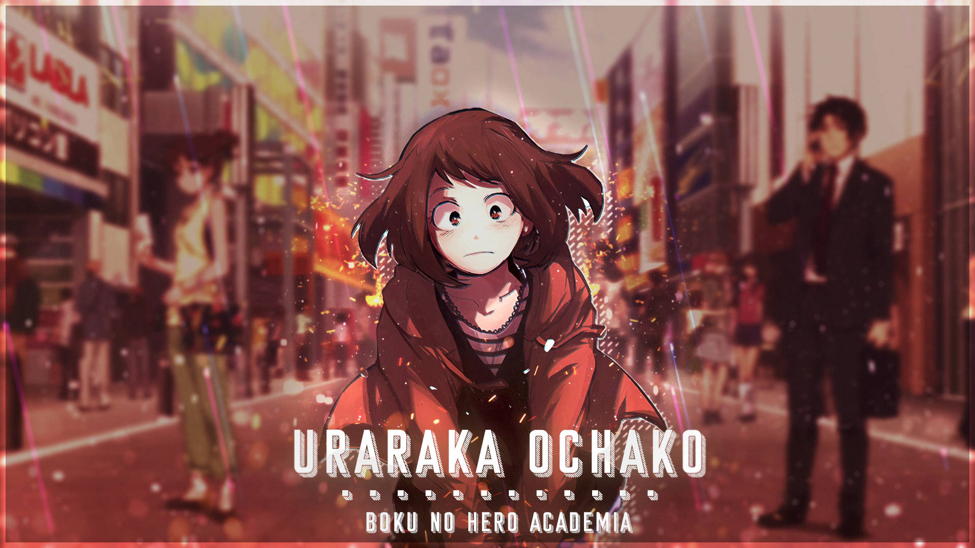 Ochaco Uraraka In The City Background