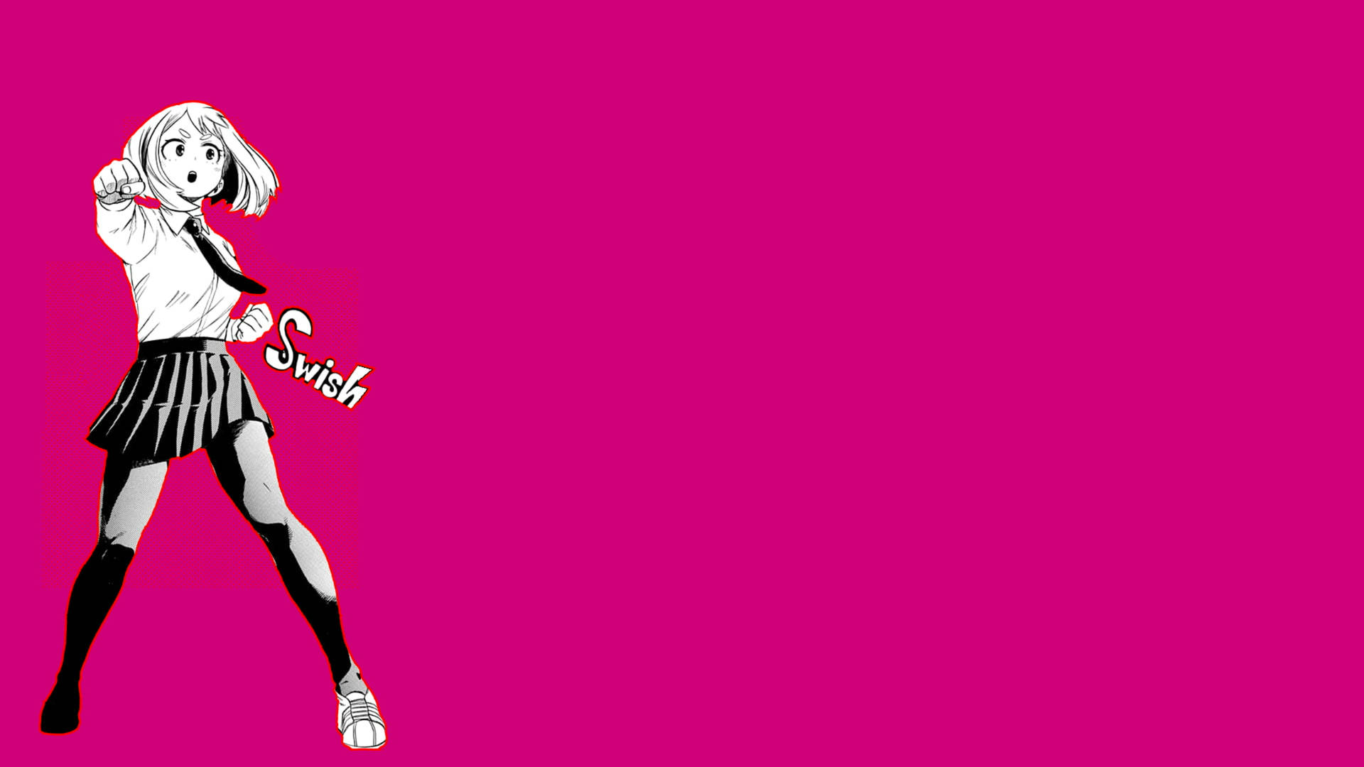 Ochaco Uraraka Pink Background