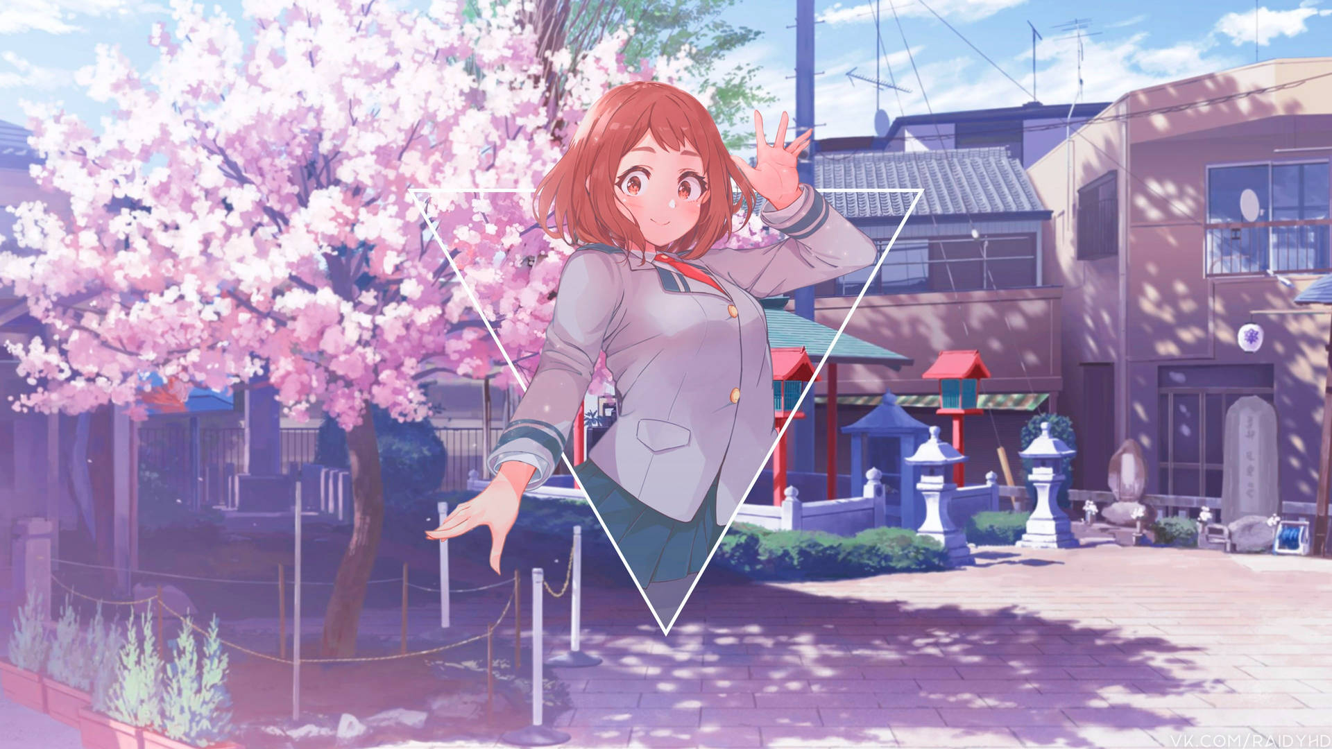 Ochaco Uraraka Sakura Desktop Background