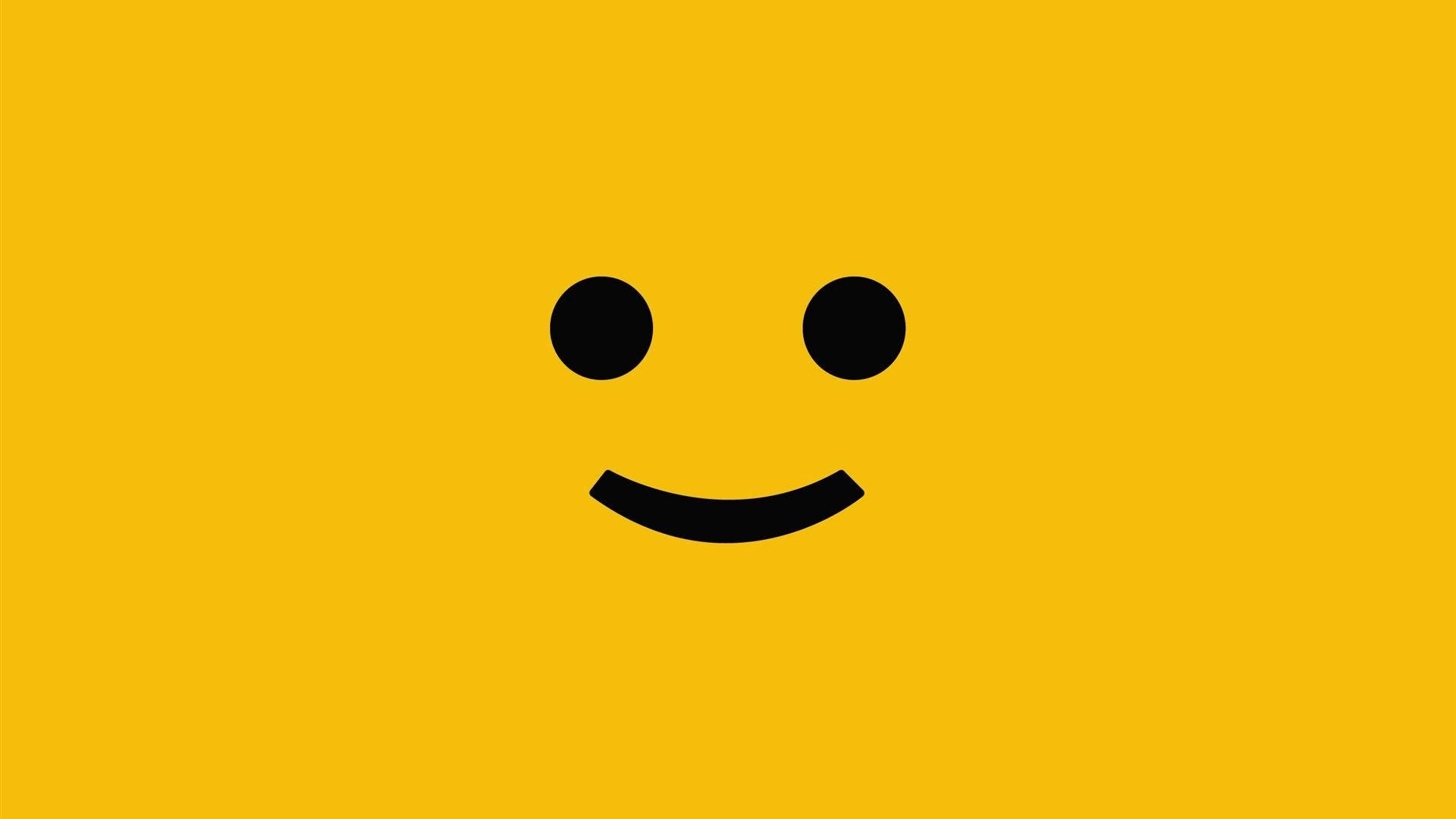 Ocher Yellow Happy Smiley Background