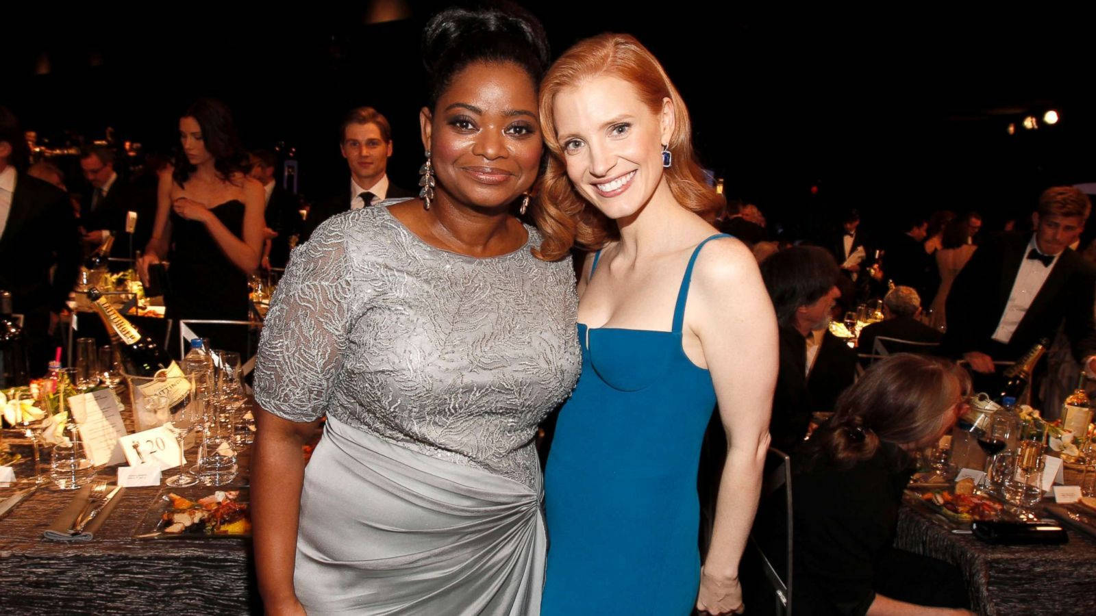 Octavia Spencer And Actress Jessica Chastain Background