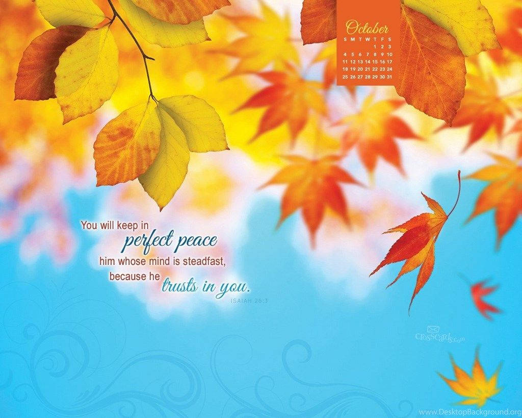 October Calendar Bible Verse Background