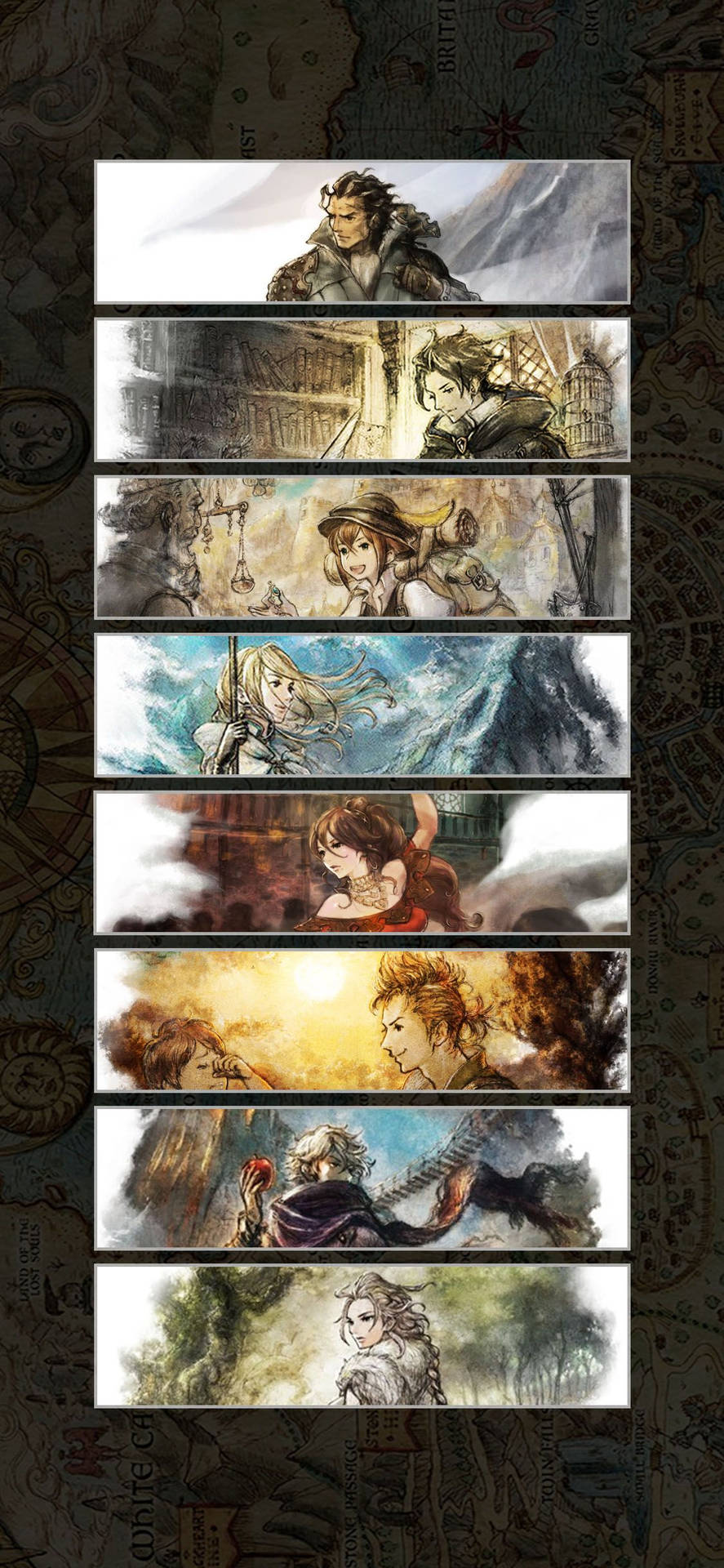 Octopath Traveler Characters Collage
