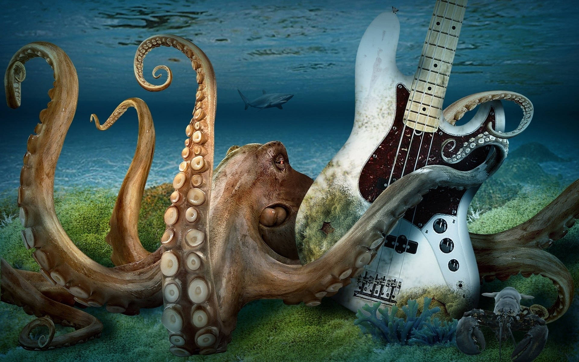 Octopus With Electric Guitar