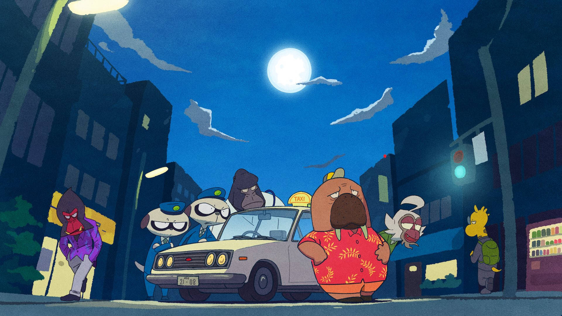 Odd Taxi Characters At Night