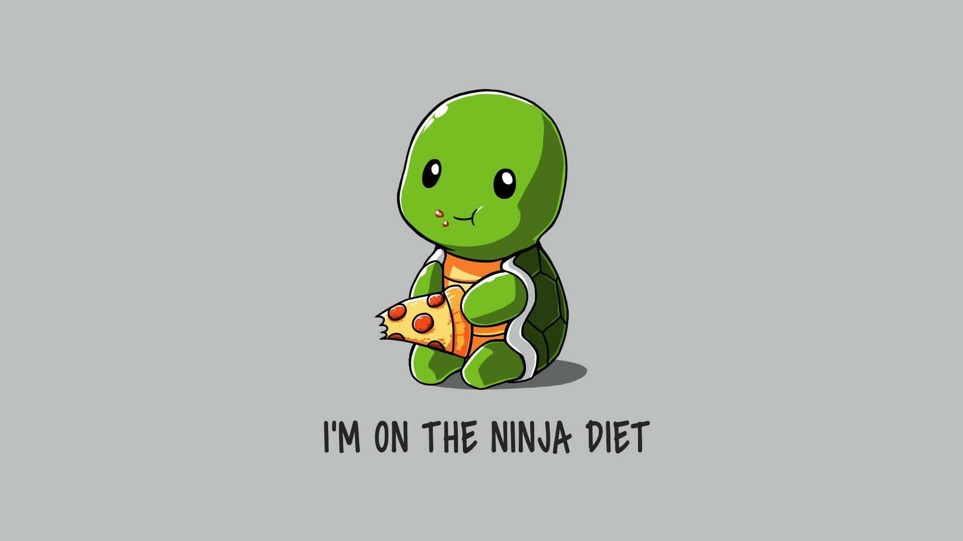 Odd Turtle Eating Pizza [wallpaper] Background