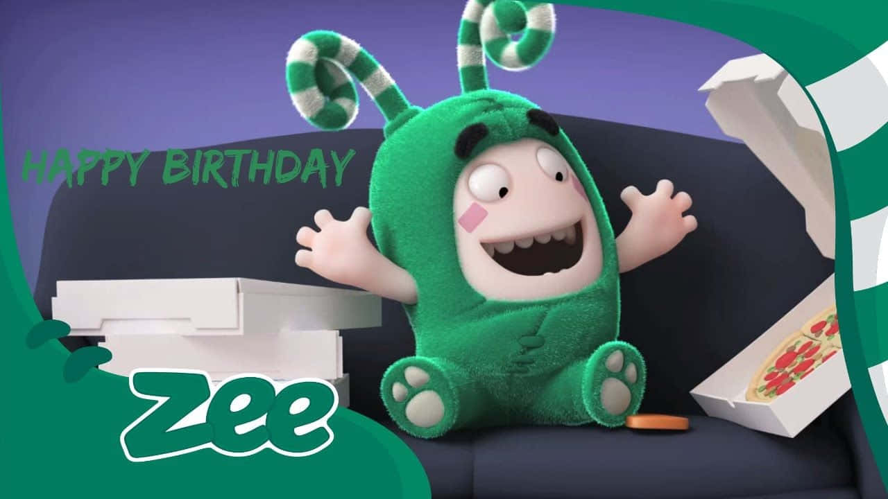 Oddbods Show Character Zee Birthday Illustration Background