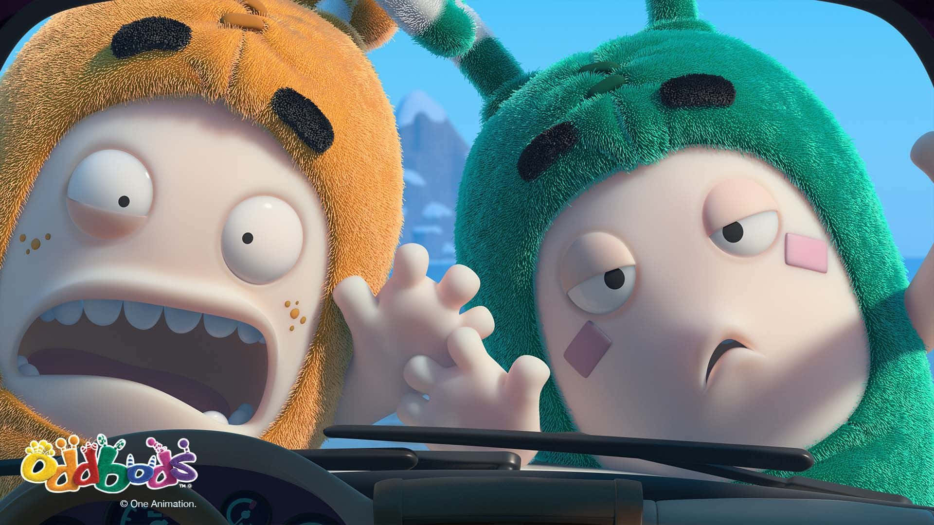 Oddbods Show Slick And Zee Driving
