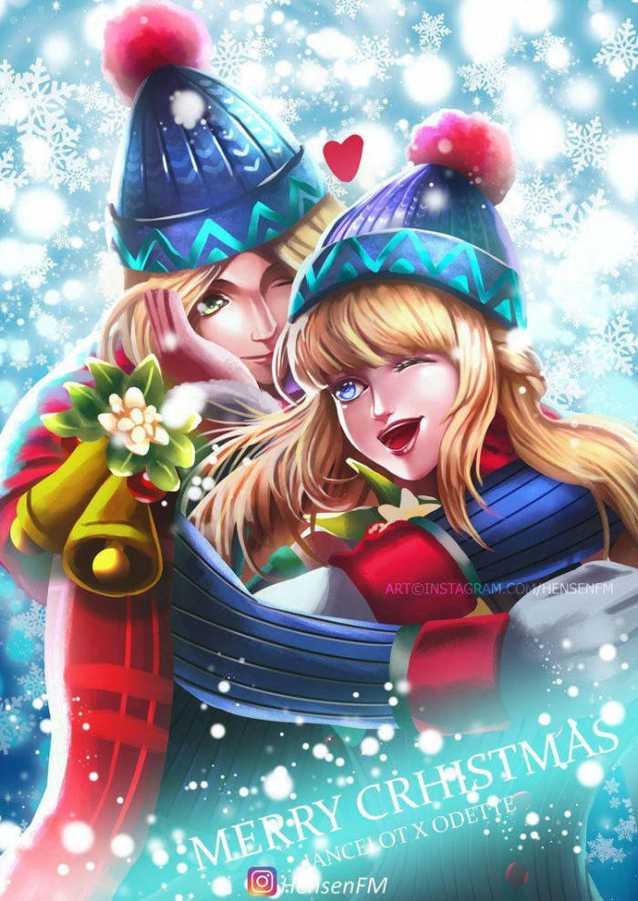 Odette And Lancelot Mobile Legend Christmas Carnival Fanart Background