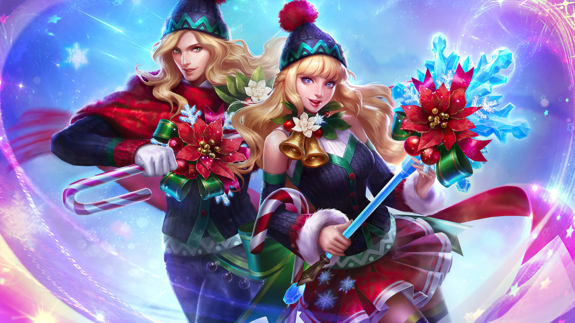 Odette And Lancelot Mobile Legend Christmas Carnival Background