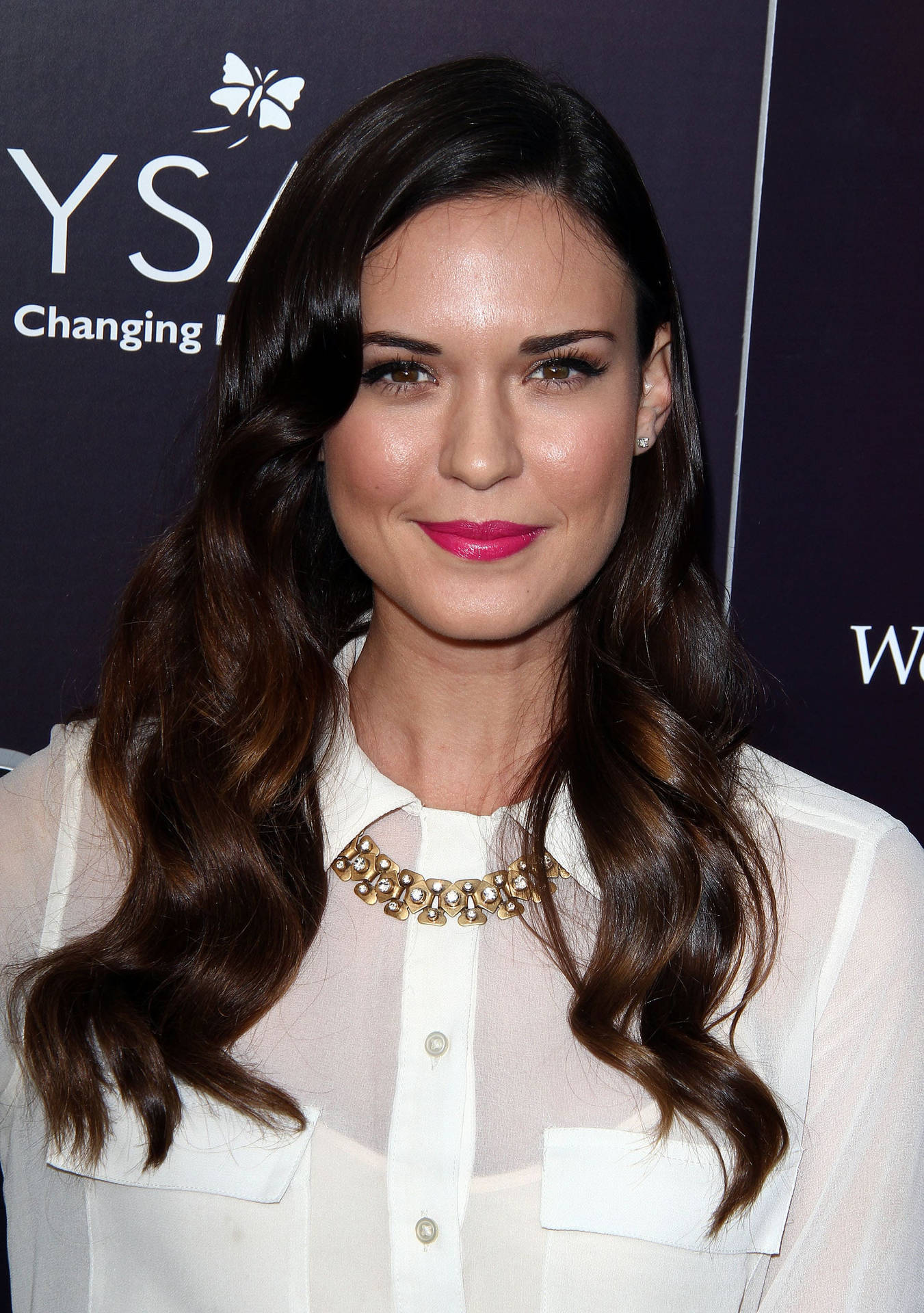 Odette Annable In White Dress Background