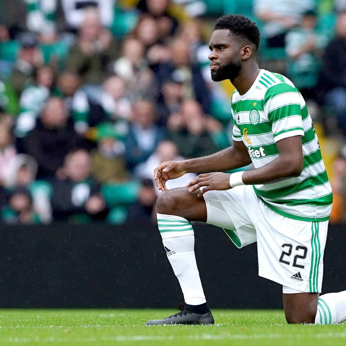 Odsonne Edouard Triumphantly Kneeling On Soccer Field