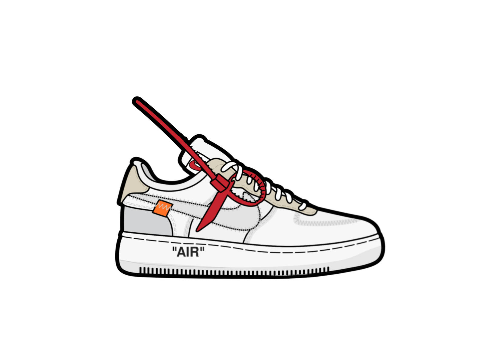 Off White Cartoon Shoe