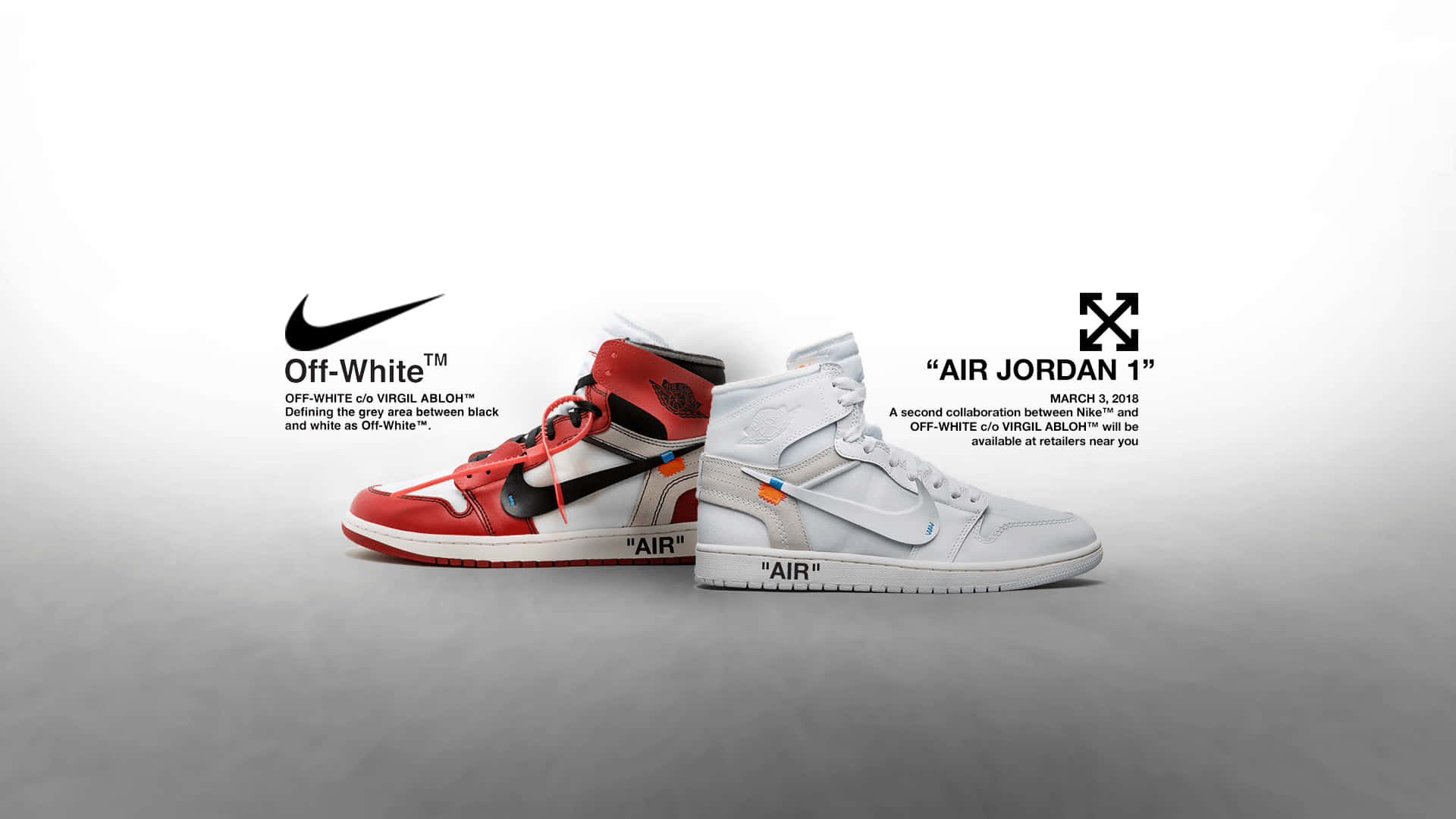 Off White Jordan 1 Air Famous Background