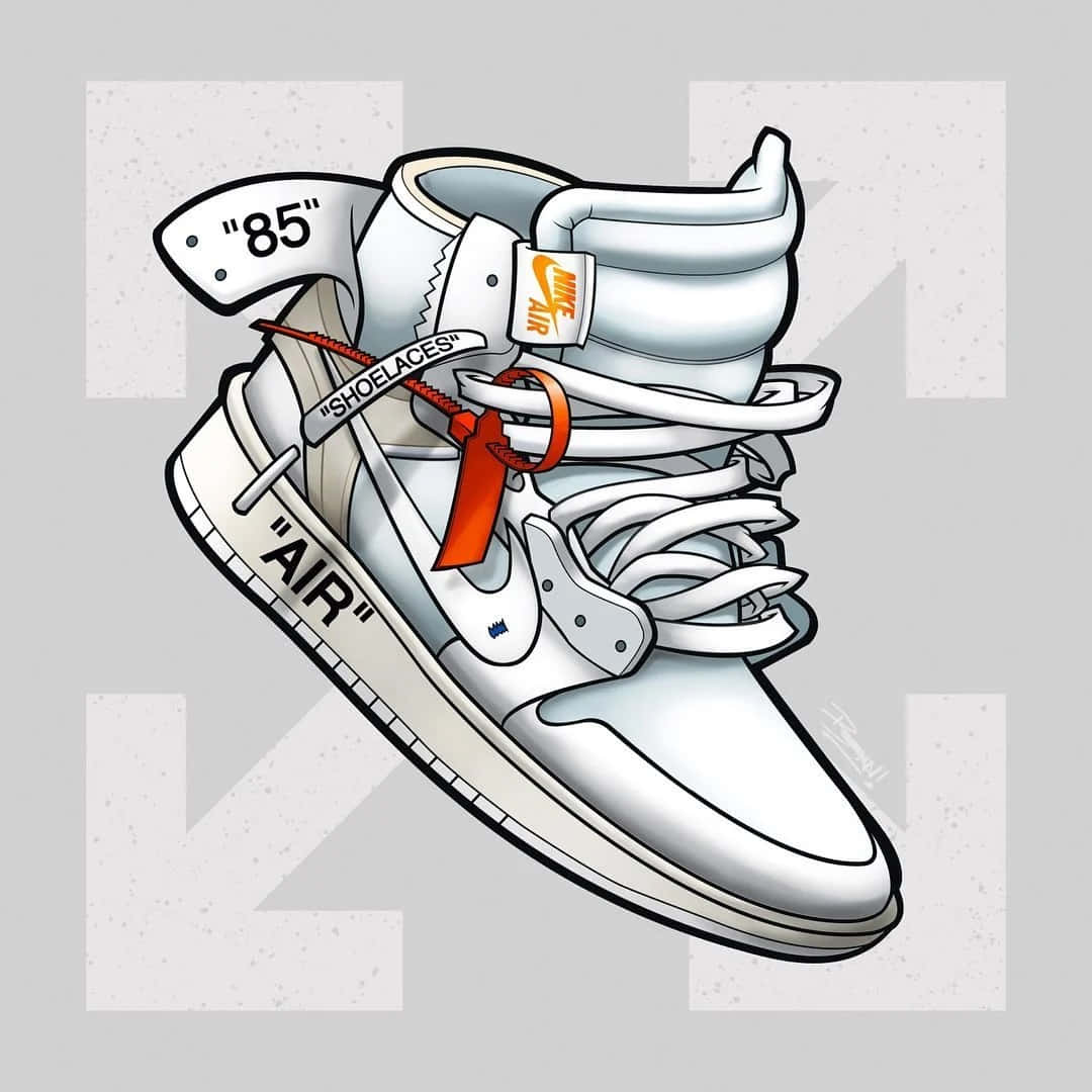Off White Jordan 1 Digital Drawing