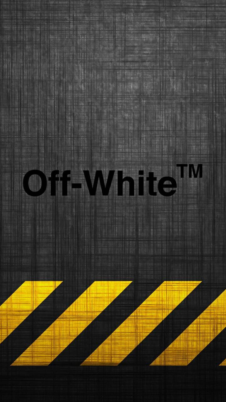 Off White Logo Barricade Tape Background