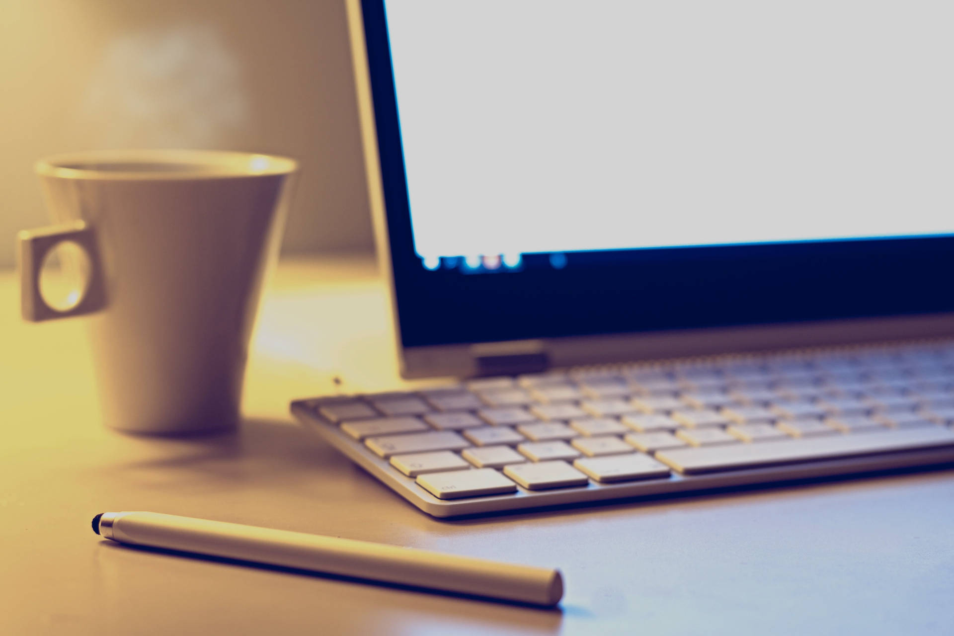 Office Desk And Hot Coffee