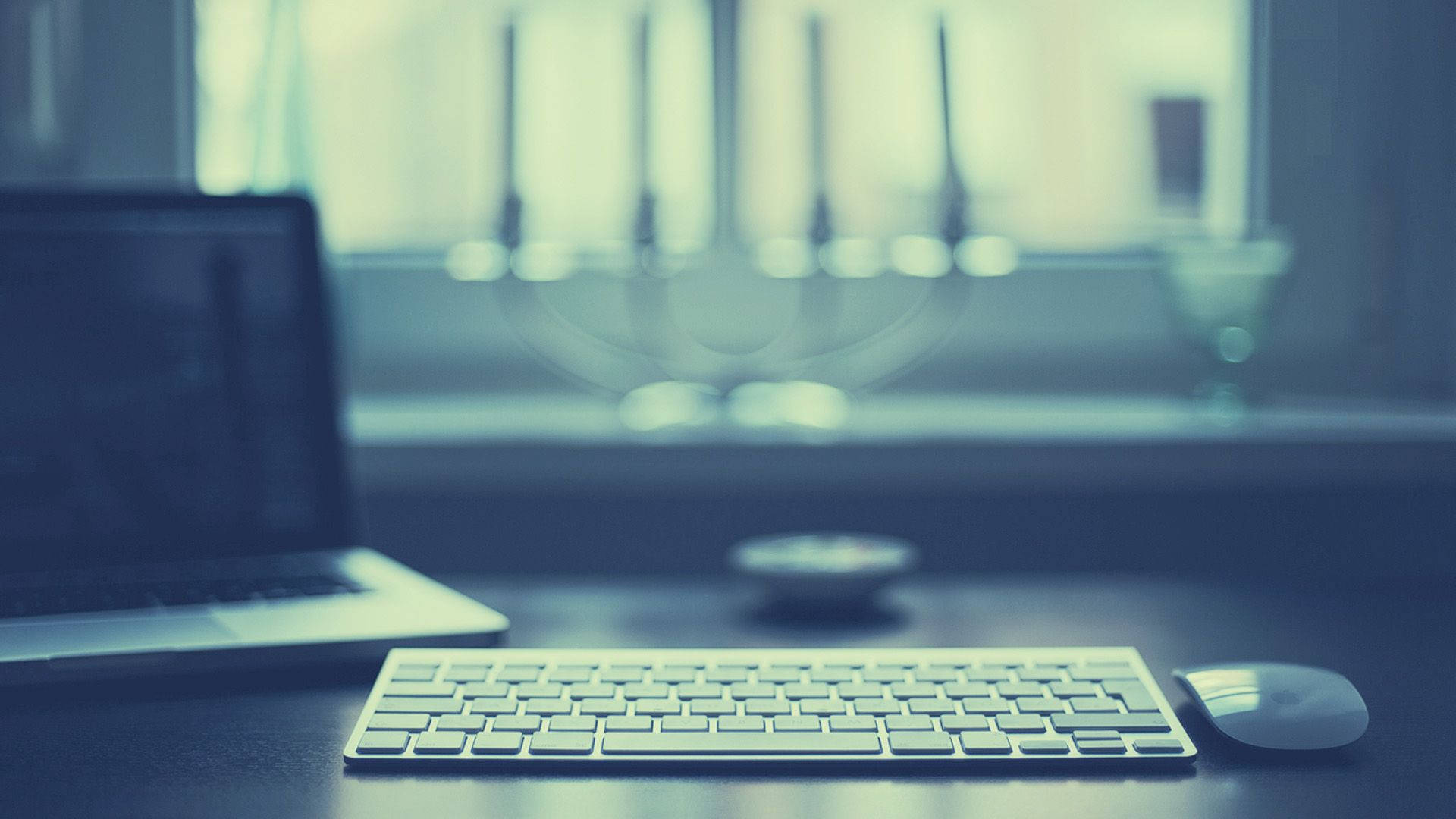 Office Desk Next To A Window Background