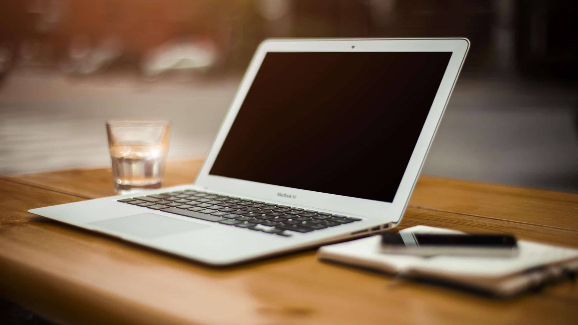 Office Desk With Macbook Air Background