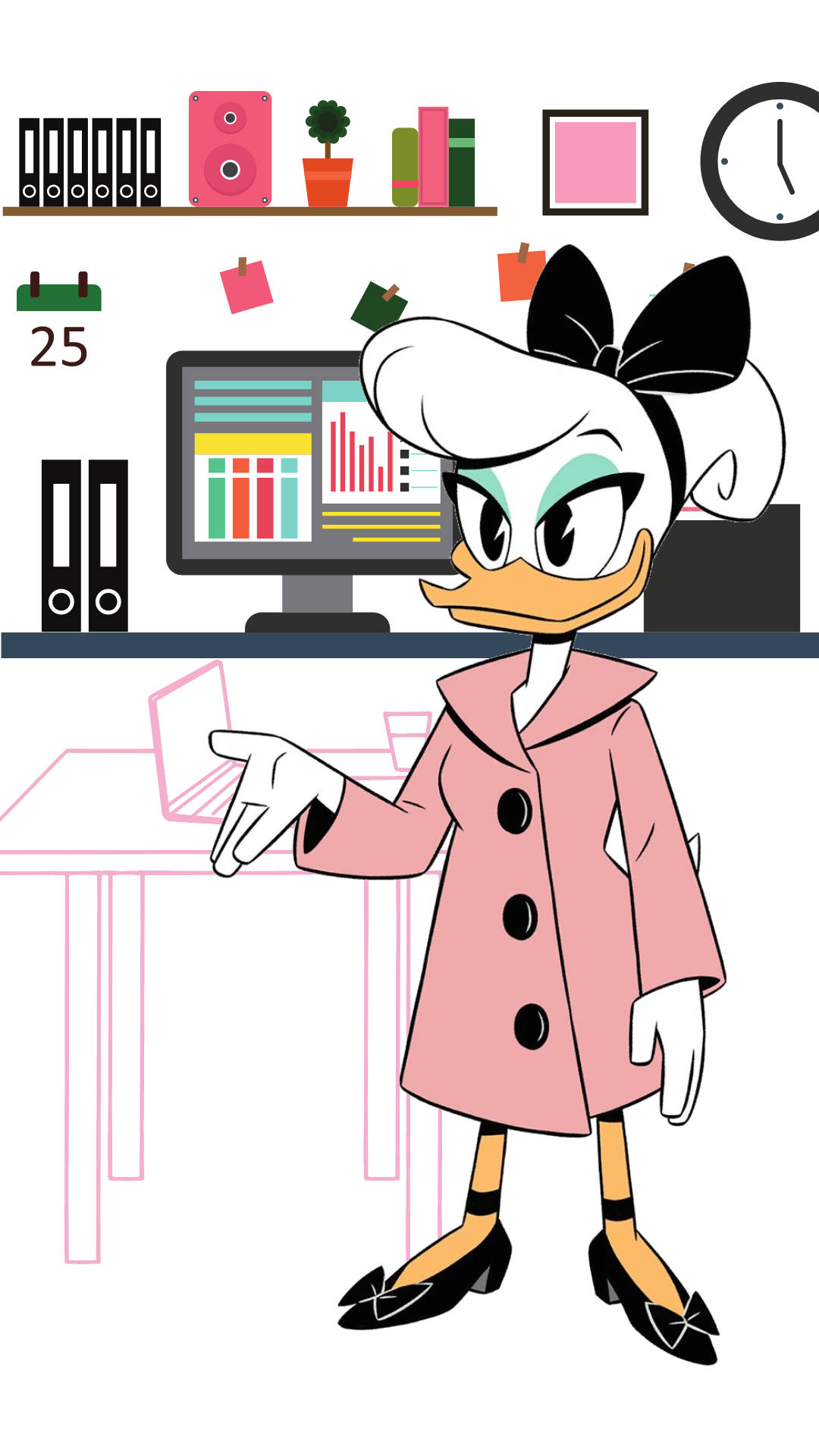 Office Girl Daisy Duck Background