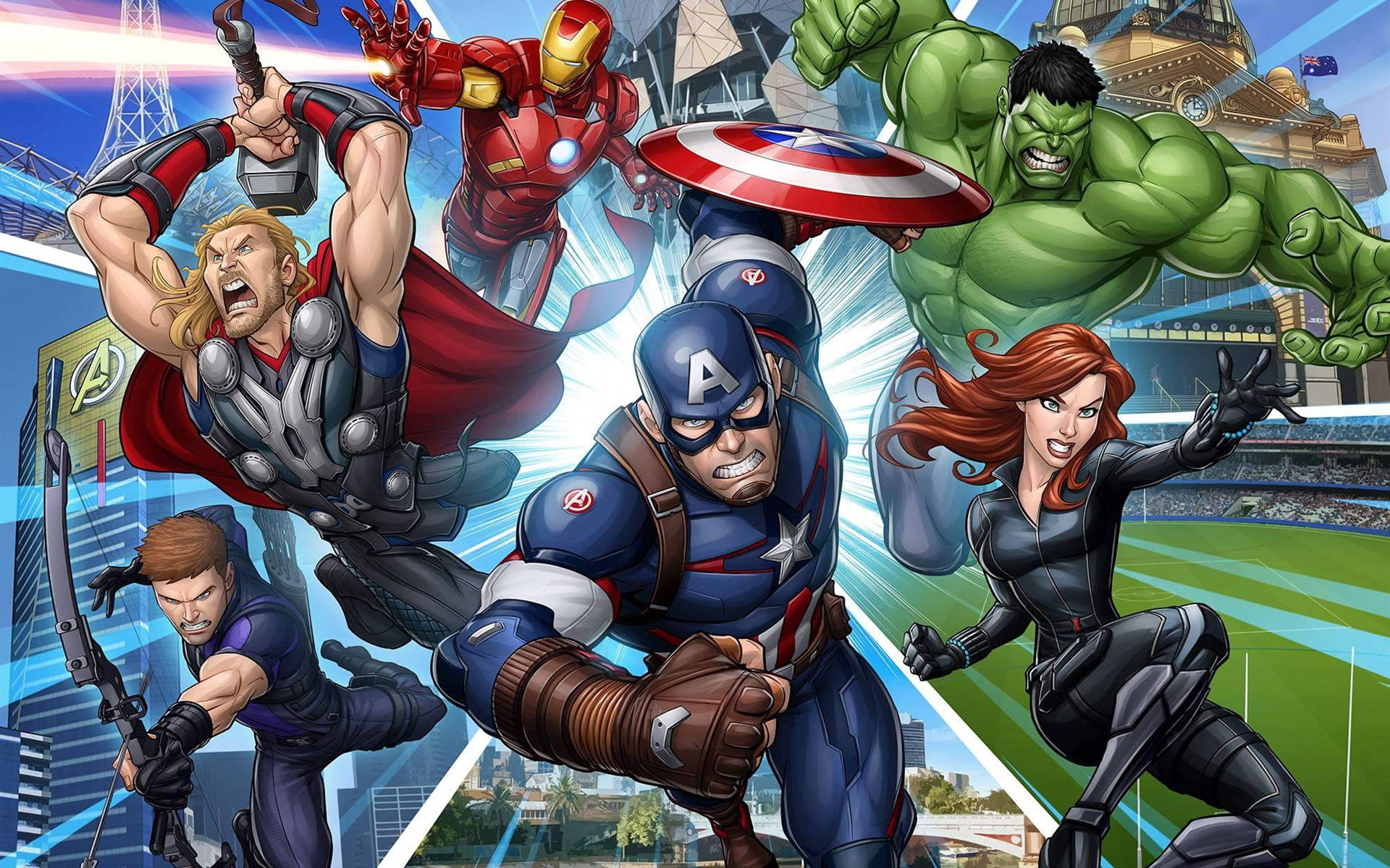 Og 6 Marvel Superheroes Background