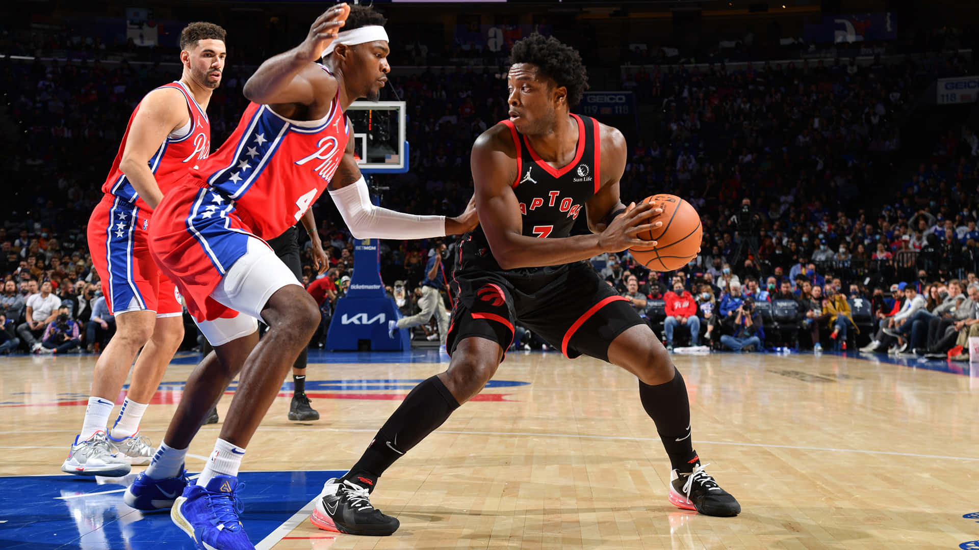 Og Anunoby Against Philadelphia 76ers Background