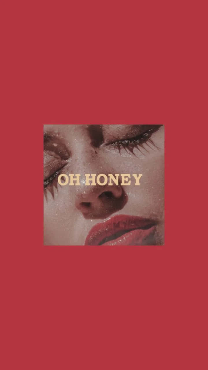 Oh Honey - A Woman's Face With A Red Background Background