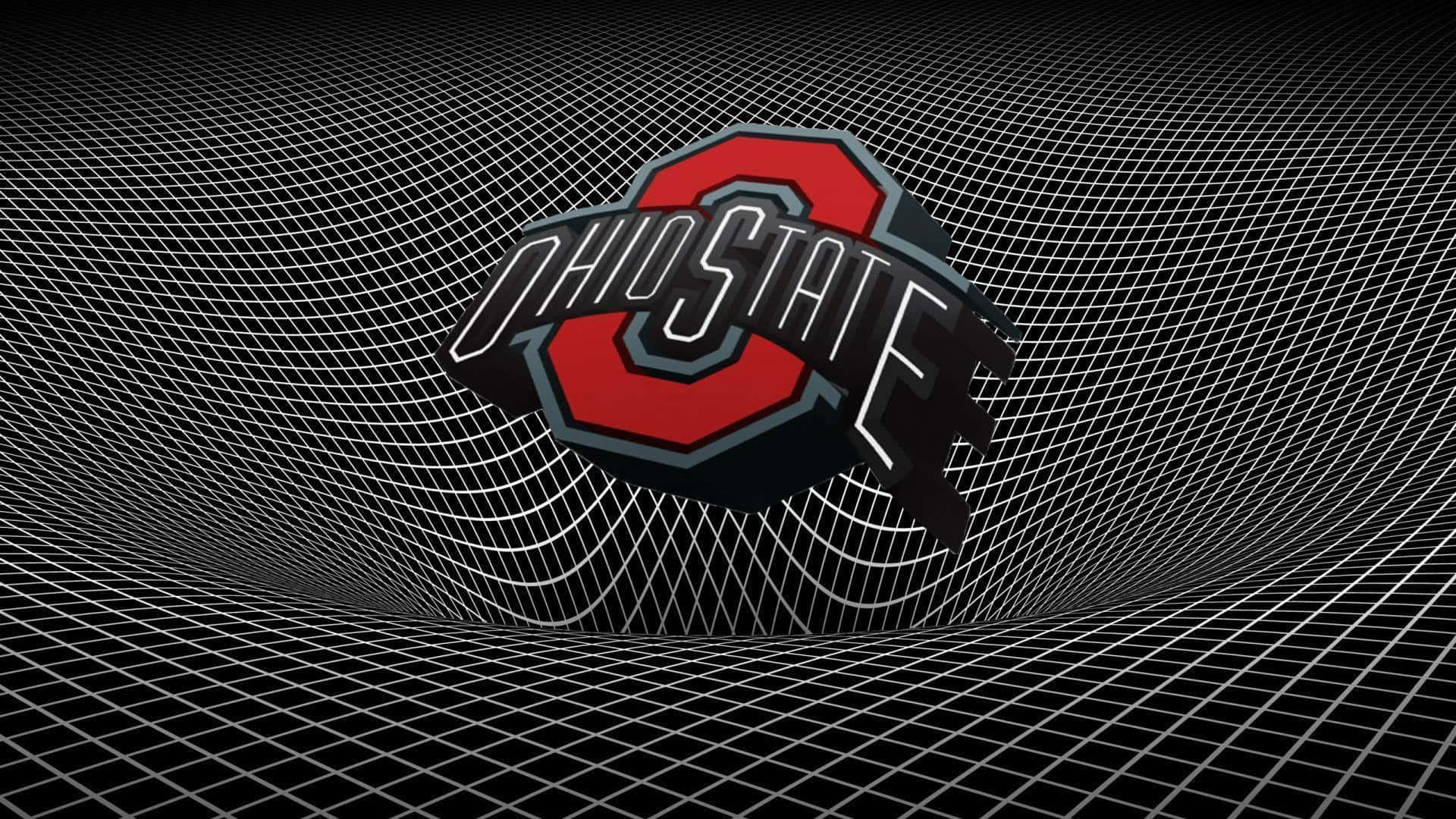 Ohio State Football Team Warped Grid Lines Digital Art Background