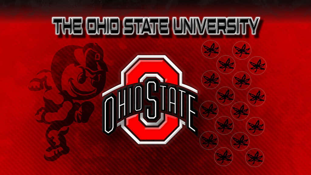 Ohio State Logo Next To Brutus Buckeye