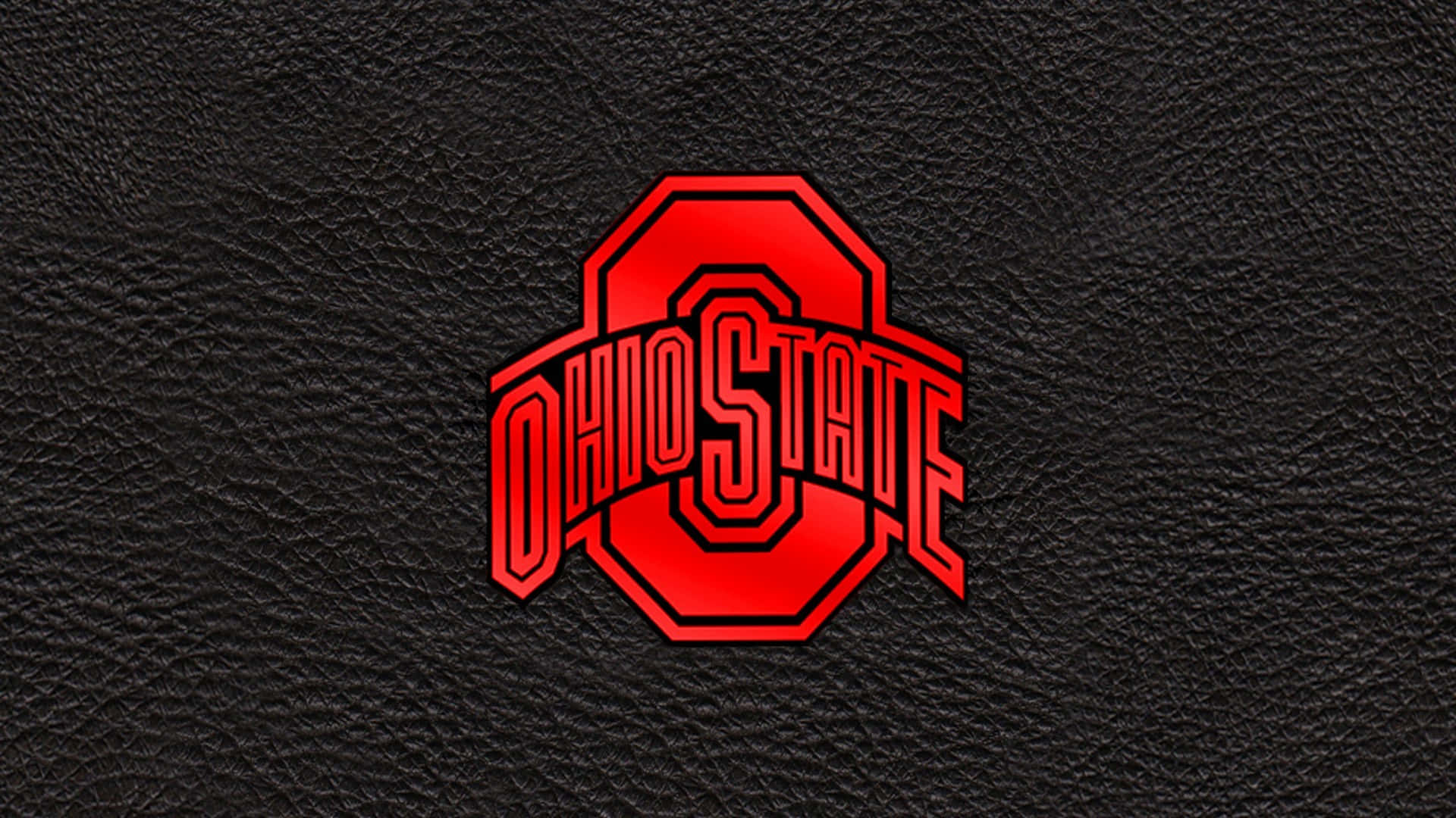 Ohio State Logo On A Black Leather Background Background