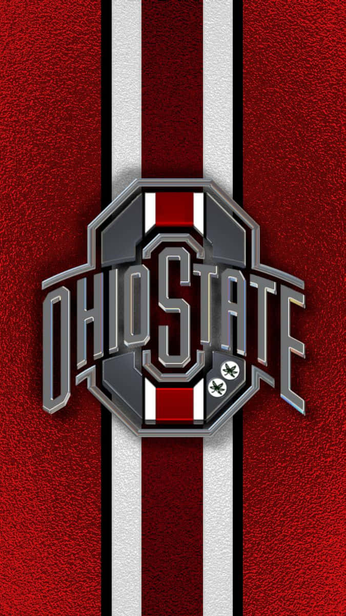 Ohio State Logo On A Red And White Background Background