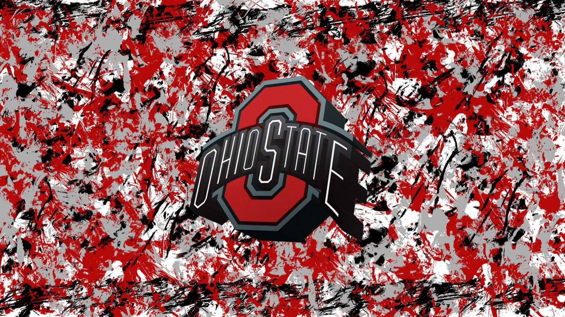Ohio State Logo Paint Splashes Background