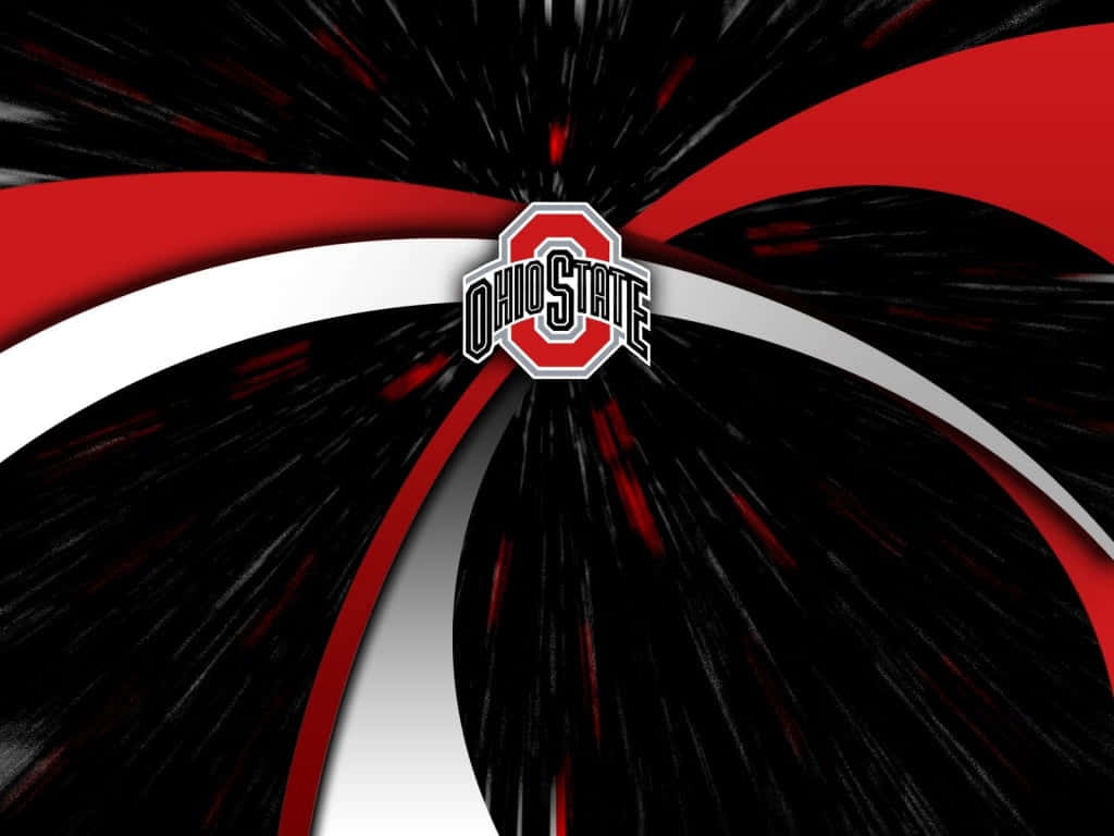 Ohio State Logo Surrounded By Red And White Lines