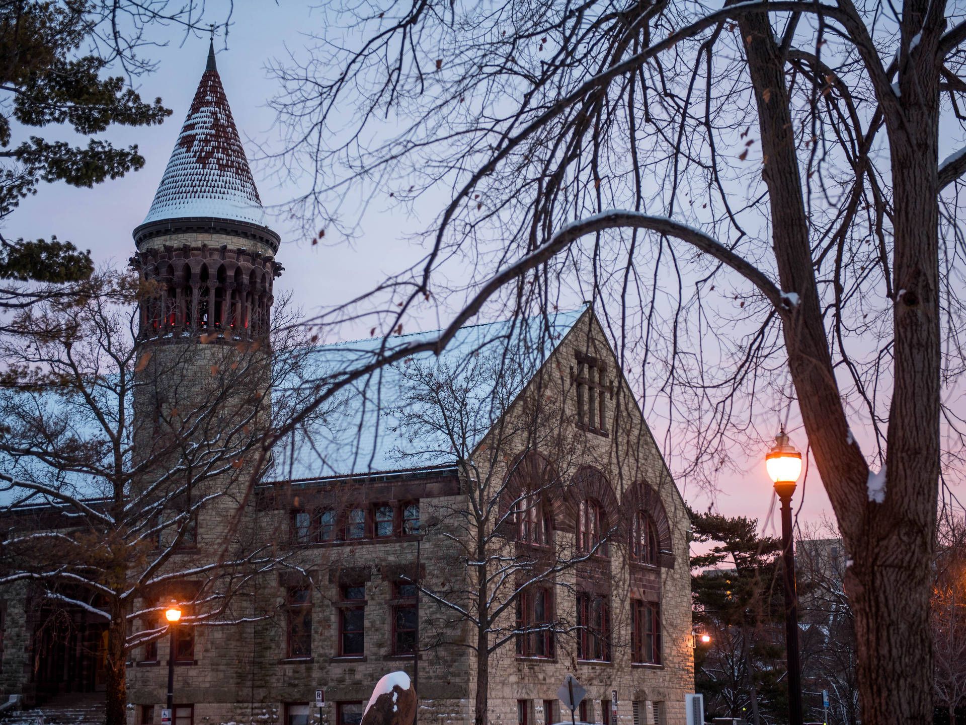 Ohio State University Orton Hall Dusk Background