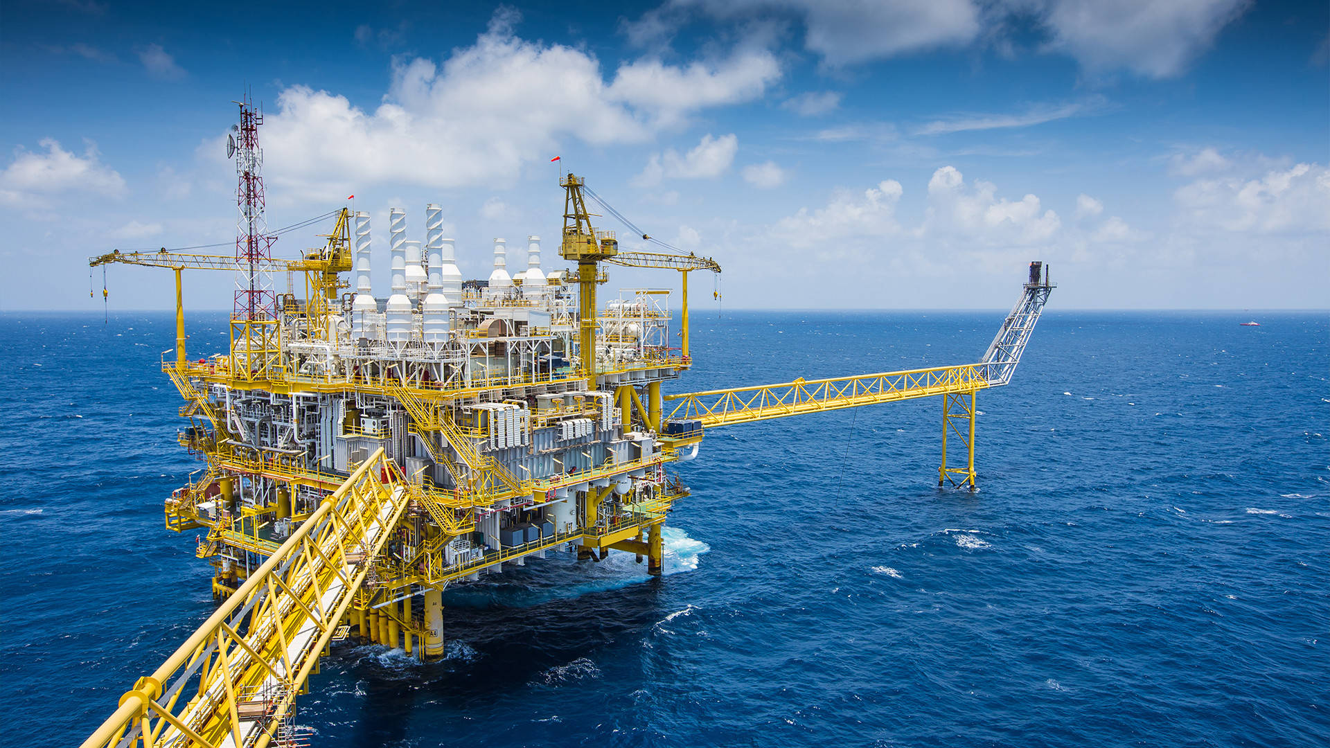 Oil Gas Installation In The Ocean Background