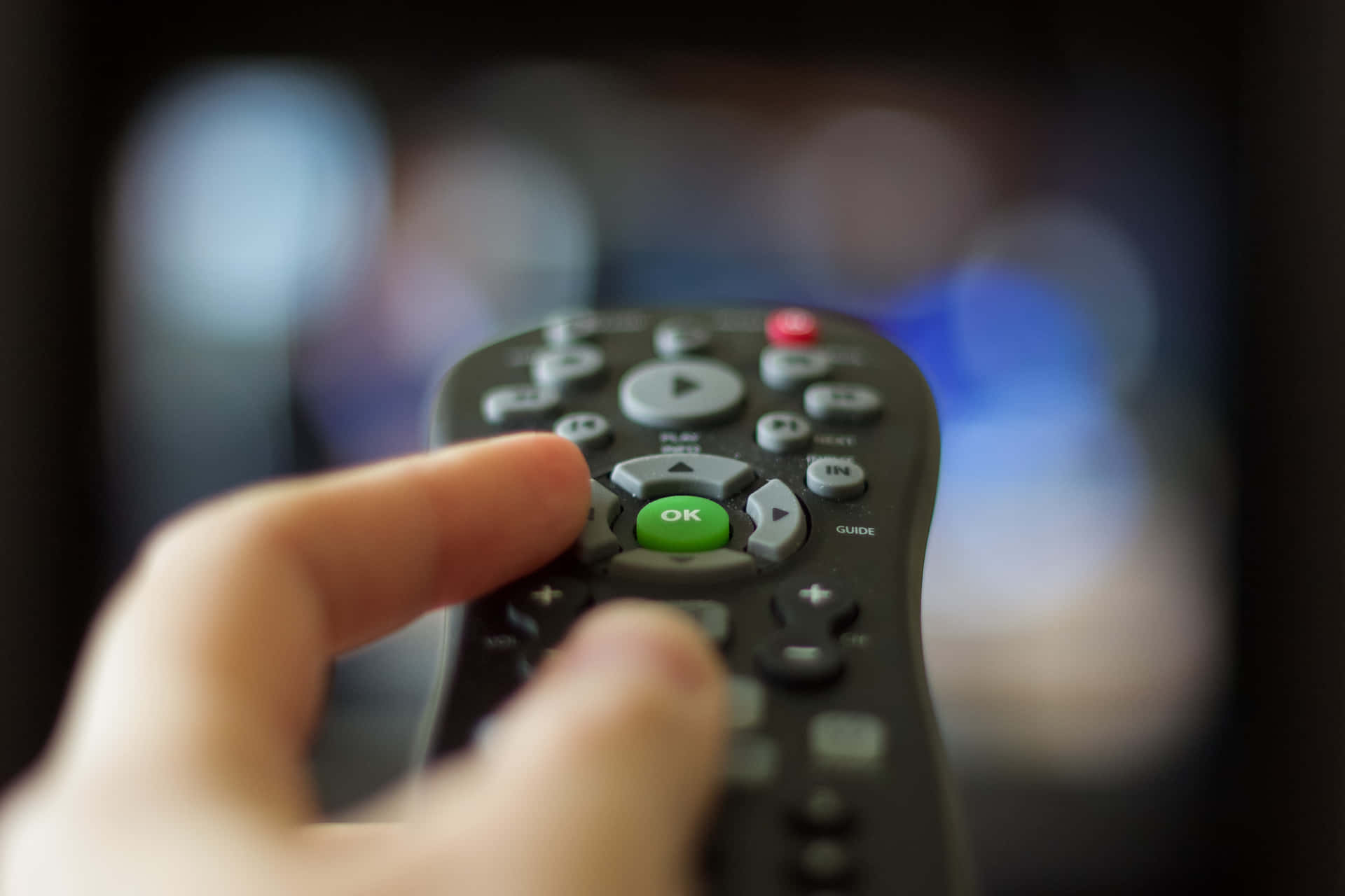 Ok Button Of Remote Control Background