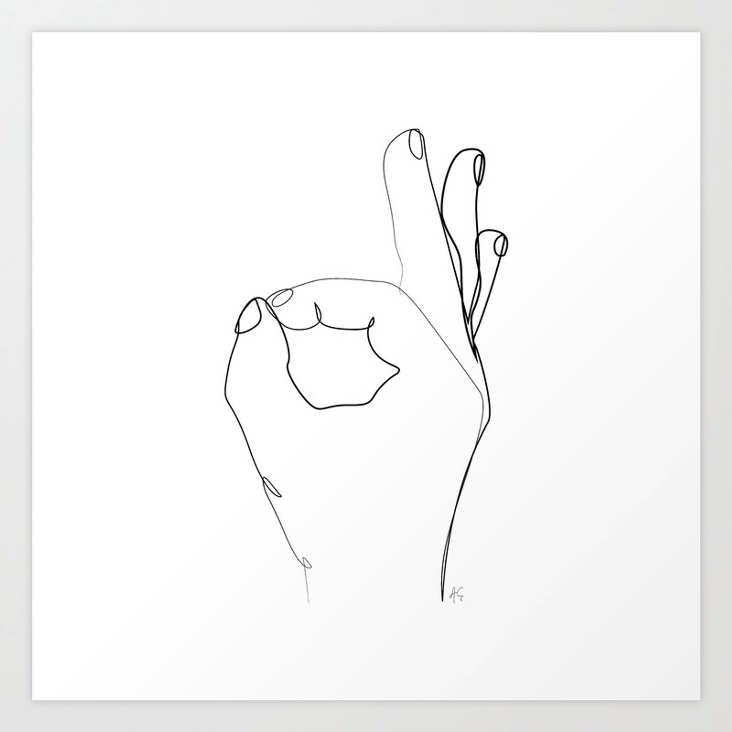 Okay Hand Sign Drawing Background